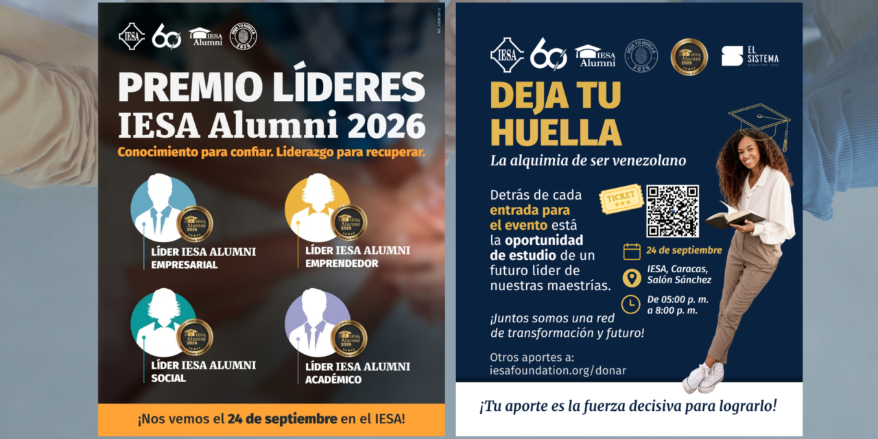 Este 24 de septiembre nos encontraremos en el IESA para reconocer y apoyar el talento que crea futuro